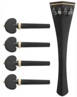 Cello accessory set Acura Meister Preciso CS-OSHT622 - Preciso grade 4/4 cello accessory set of ebony with boxwood trim. Heart pegs and Hill tailpiece