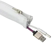Kondator 429-3015W- Кабельная оплетка на молнии, 20 мм, длина 1500 мм, белая