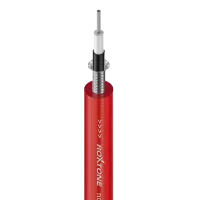 ROXTONE GC060T/100 Red Высококачественный гибкий инструментальный кабель повышенной прочности, 1х0,5мм2, 28 луженых жил в проводнике по 0,15мм, 100% эрканирование (медная спираль: 128x0.10мм + гальваническая изоляция), D 7мм, цвет прозрачный-красный, Темп