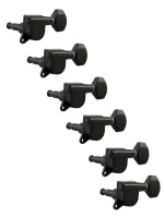 J-07-BK-6L Колки для гитары 6л, черные, Metallor