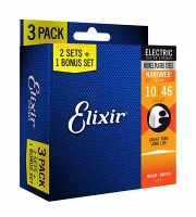 16542 NANOWEB Cтруны для электрогитары, Light, 10-46, 3 комплекта, Elixir