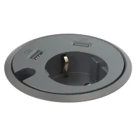 Kondator 935-PD14- 
			Встраиваемая розетка серии Powerdot с 1 одним отверстием под кабель и 2хUSB, черная