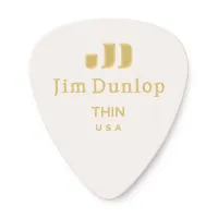 483P01TH Genuine Celluloid Медиаторы, 12шт, тонкие, белые, Dunlop