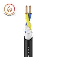 ROXTONE SC020D-LSZH/100 Black (LSZH 9.0mm, 2x2.5 mm²) (discontinued) см. SC225L-LSZH ТЮЗ 100м Кабель для громкоговорителей из безкислородной меди (M00) в LSZH-малодымной оболочке из огнеупорной полимерной композиции (класс огнестойкости UL-V0) не содержащ