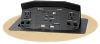 Extron HSA 402 - Лючок с поворачивающимся открывающимся корпусом поверхностного доступа с двумя сигнальными и силовыми коннекторами, розетки европейского стандарта