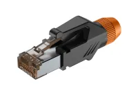ROXTONE RJ45C5E-PH-OG Ethernet Разъем RJ45(часть A)  CAT5e, Диаметр проводника: 0,9-1,0мм, 150 МГц, макс. AWG26, металлический зажим, с удобным держателем сердечника провода (деталь B), с нейлоновым защитным корпусом (деталь C) со специальной системой заж