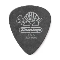 DUNLOP 488P.50 Tortex® Pitch Black Standard упаковка черных медиаторов 0.5мм, (12шт.)