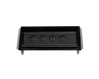 ABL 2F000406- Встраиваемая розеточная станция серии Aero Flip с 4 розетками и 1 закрытым слотом, черная