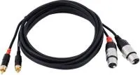 Cordial CFU 3 FC кабель сдвоенный RCA—XLR female, 3.0м, черный