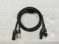 STAGE4 LightLink DUO T2 Коммутационный кабель комбинрованный с разъемами для светильников серии BARTONE / XLR 3 PIN DMX In/Out - TR-1 Power in/out / Длина 2 м / Сечение кабеля DMX: 3x0.65 мм2; сечение кабеля питания 3x1,5 мм2 / Диаметр кабля DMX: 6.9 мм; 