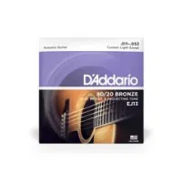 D`addario ej-13  струны для акустической гитары бронза 80/20, custom light, 11-52