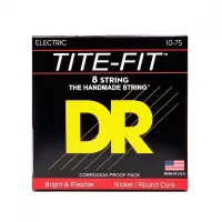 DR TF8-10 - струны для 8-струнной электрогитары, Калибр: 10-75, Серия: TITE-FIT™, Обмотка: никелированая сталь, Покрытие: нет