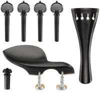 Viola accessory set Acura Meister Preciso AS-ASGRT652 - Preciso grade viola accessory set of ebony with ebony trim. Heart pegs, tailpiece of round design, Guarneri chin rest with English mount and inSight end pin.