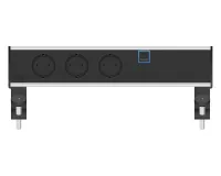 ABL 2A200304- Настольная розеточная станция серии Flexi с 3 розетками, 1xUSB-A, 1xUSB-C и 1 слотом для IMP, черная с серебристым