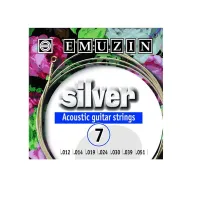 EMUZIN SILVER 7А222 - Струны для 7-струнной акуст. гитары .012 - .051, обмотка из посеребренной меди