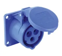 PCE Розетка встр 16А/230V/1P+N+E/IP44 черная 313-6f5x