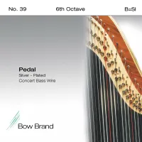 Harp B6 string Bow Brand Pedal Wires Silver Plated - Concert harp B 6 octave silver-plated bronze wound steel string