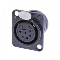 Neutrik NC6FD-L-B-1 панельный разъем XLR female черненый корпус, золоченые контакты 6 контакта