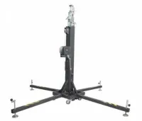 ECO LS089 Black + AM4001 Телескопическая универсальная стойка-элеватор с  четырьмя секциями с лебедкой и адаптером - держателем ферм AM4001, максимальная загрузка 220кг., высота регулируемая 1,84-6,5м. ширина базы: 2,5м. Материал: Сталь, масса элеватора: 