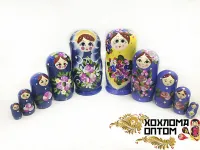 LHM10189 Матрешка "Майдан оригинальный" 5 кукольная, Хохлома