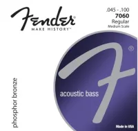 FENDER 7060 Acoustic Bass Strings, Phosphor Bronze, .45-.100 Gauges, (4) Комплект струн