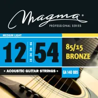 Magma Strings GA140B85 - Струны для акустической гитары 12-54, Серия: Bronze 85-15, Калибр: 12-16-24-34-44-54, Обмотка: круглая, бронзовый сплав 85/15