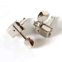 MH027M-6R-CR колки для гитары Strat/Tele, 6 в ряд, правые, хром, под отверстие 8,1 мм, втулки и шурупы в комплекте, Donlis