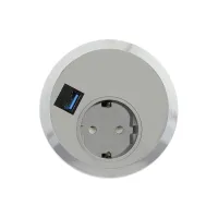 ABL 2F220110- Встраиваемая розетка серии Port El с 1xUSB-A 3.0, серая