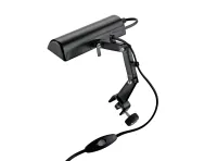 Konig&Meyer 12250-013-55 классический светильник для пюпитров, трехколенный, лампа 25 ватт, питание 220 вольт, интенсивность 2500 lux, длина кабеля 2 м, вес 0,4 кг, цвет черный