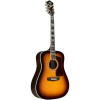 GUILD D-55E Dreadnought, Antique Burst электроакустическая гитара, цвет санберст, в комплекте кейс.