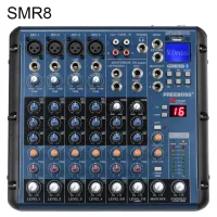 FREEBOSS SMR8 Микшерный пульт 8 каналов (4 моно + 2 стерео), + 48 В, Bluetooth плеер, USB, 16 эффект