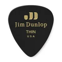 Dunlop 483p03th celluloid black thin 12pack  медиаторы, тонкие, 12 шт.