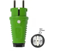 PCE Вилка кабельная 16A/250V/2P+E/IP54 корпус черный, маркер зеленый 0511-shu