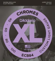 ECB84 Chromes Bass Комплект струн для бас-гитары, Custom Light, 40-100, D'Addario