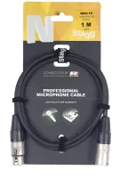 STAGG NMC1R - профессиональный микрофонный шнур XLR-XLR, разъемы типа NEUTRIK, высочайшее качество, крайне низкий уровень помех, длина 1 метр, черного цвета.