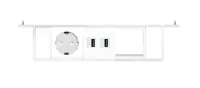 ABL 2M81F1F4- Розеточная станция серии Level тип F (Level-F) с 1 розеткой, 2xUSB-A и 1 слотом для IMP, белая с серебристым