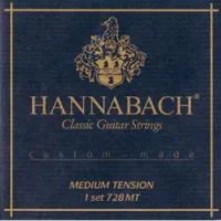 728MT Custom Made Black Комплект струн для классической гитары, среднее натяжение, Hannabach