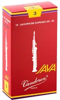 Soprano saxophone reeds Vandoren Java Red Cut SR303R - Java Filed-Red Cut soprano saxophone reed with increased flexibility and strong tone core with strength 3. Price per pack of 10 pieces