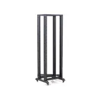 ДЕМО Открытая рэковая стойка Wize Pro [W42UOR] 19”, 42U, 550х600-950 мм, двурамная,  сталь, черный, колеса в комплект не входят