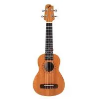 Pearl River UL20E-S Укулеле сопрано, верхняя дека махагони, нижняя дека и обечайка: махагони, гриф: окуме, накладка грифа и нижний порожек: лаурель, колки: хромированное покрытие, цвет натуральный, матовая, в комплекте: чехол 10мм
