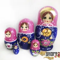 LHM10173 Матрешка "Крендель" 5 кукольная, Хохлома