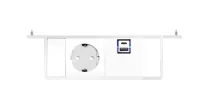 ABL 2M81F1A3- Розеточная станция серии Level тип F (Level-F) с 1 розеткой, 1xUSB-A и 1xUSB-C, белая с серебристым
