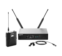 SHURE QLXD14E/83 G51 цифровая радиосистема с петличным микрофоном WL183, конденсаторным всенаправленным, 470-534 МГц. Черный