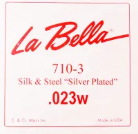 713L SilkandSteel Отдельная третья струна для акустической гитары, посеребренная, 023, La Bella