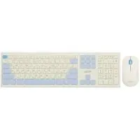 Клавиатура + мышь Acer OCC205 клав:белый мышь:белый/голубой USB беспроводная slim
