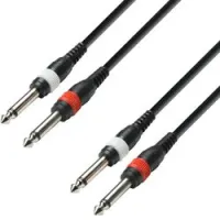 Adam hall k3 tpp 0100  аудиокабель 2 x 6,3 jack mono-2 x 6,3 jack mono, 1м