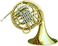 French horn F/Bb Hans Hoyer HH6801A-1-0 - Professional lacquered yellow brass Kruspe style double French horn with fully independent Bb and F circuits and removable bell