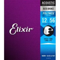 Elixir 11075 polyweb  струны для акустич. гитары light-medium 12-56 бронза 80/20