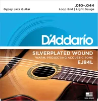 EJ84L Gypsy Jazz Комплект струн для акустической гитары, петли на концах, Light, 10-44, D'Addario