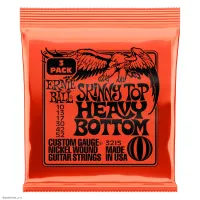 ERNIE BALL 3215 Nickel Wound Slinky Skinny Top Heavy Bottom 3 Pack 10-52 - Струны для электрогитары